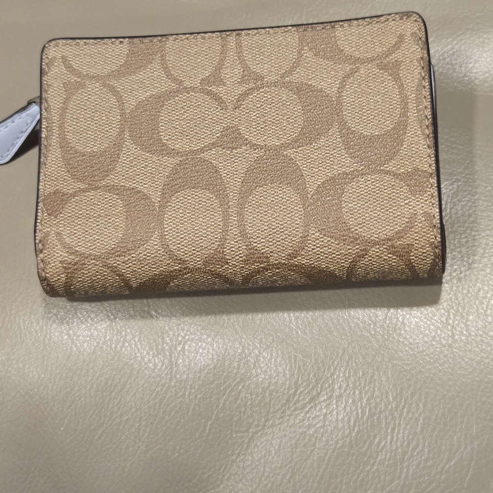 Coach Tan and Light Blue Signature Handbag - Picture 15 of 15